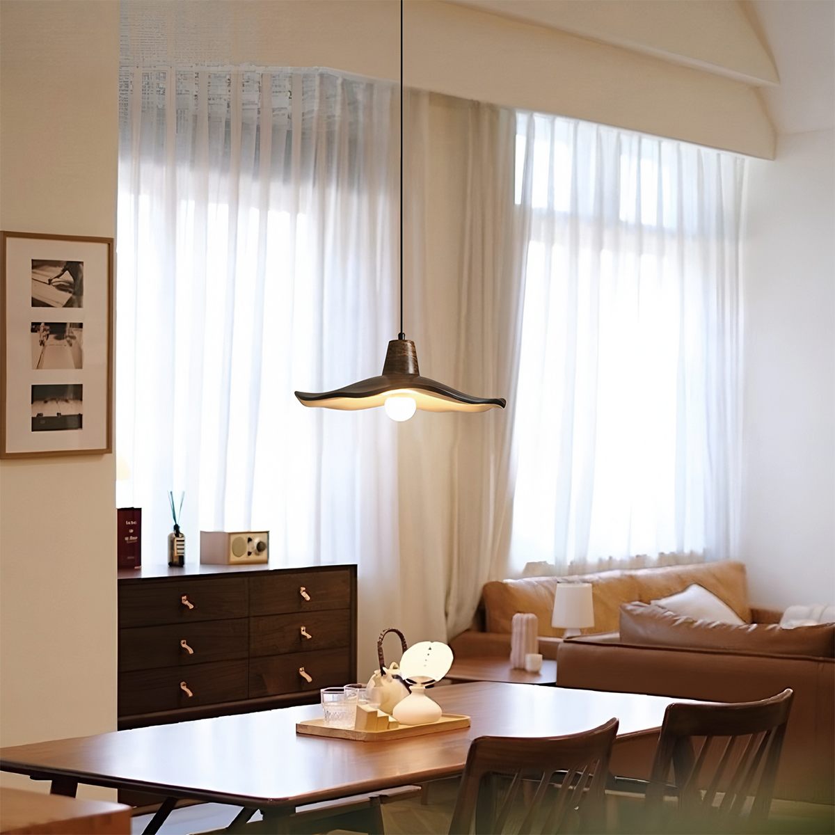 LumaWabi nordisk Wabi Sabi pendellampa för moderna interiörer med polerad finish