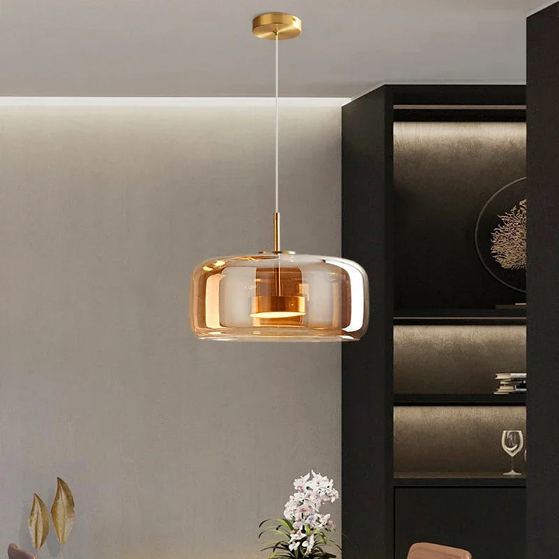 SleekChic Dome Chandelier, Frosted Glass, Dimmable Ceiling Fixture