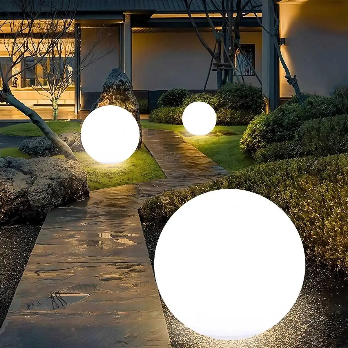 Luz de Jardim Solar LunaGlow em Forma de Esfera Lunar para Ambiente Exterior