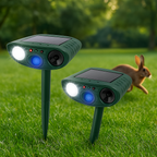 GardenGuard odpuzovač králíků na solární napájení s kolíky s blikajícím světlem