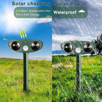 Rabbit Repeller for Gardens, Solar-Powered Ultrasonic with Flashing Light
