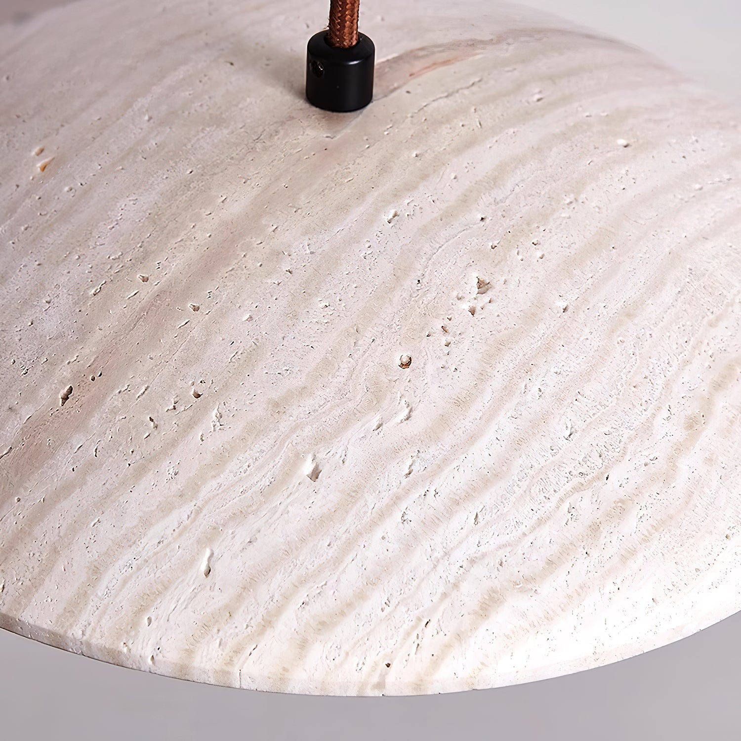 Lampada a sospensione in travertino a tesa larga Zodore | Fioriscas
