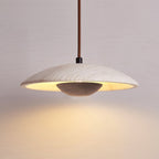 Lampada a sospensione in travertino a tesa larga Zodore | Fioriscas