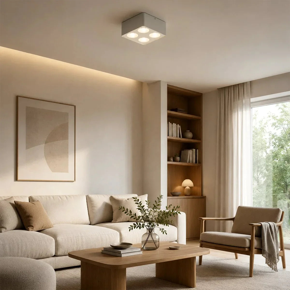 QuadLux Square Gimbal Downlight With Four Adjustable Heads