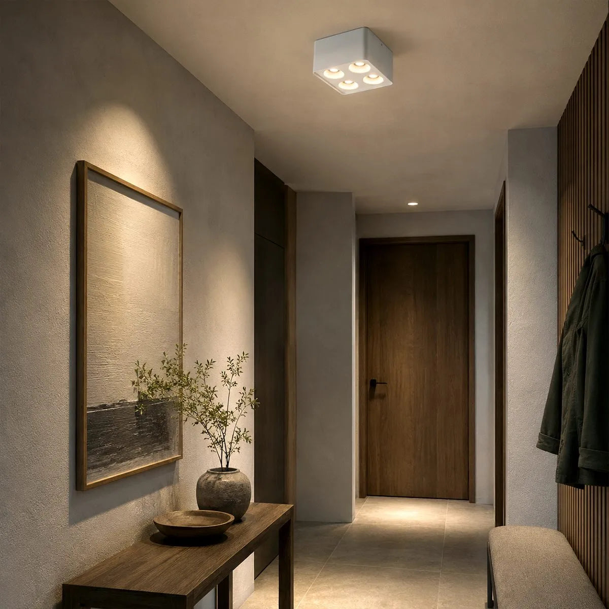 QuadLux Square Gimbal Downlight With Four Adjustable Heads