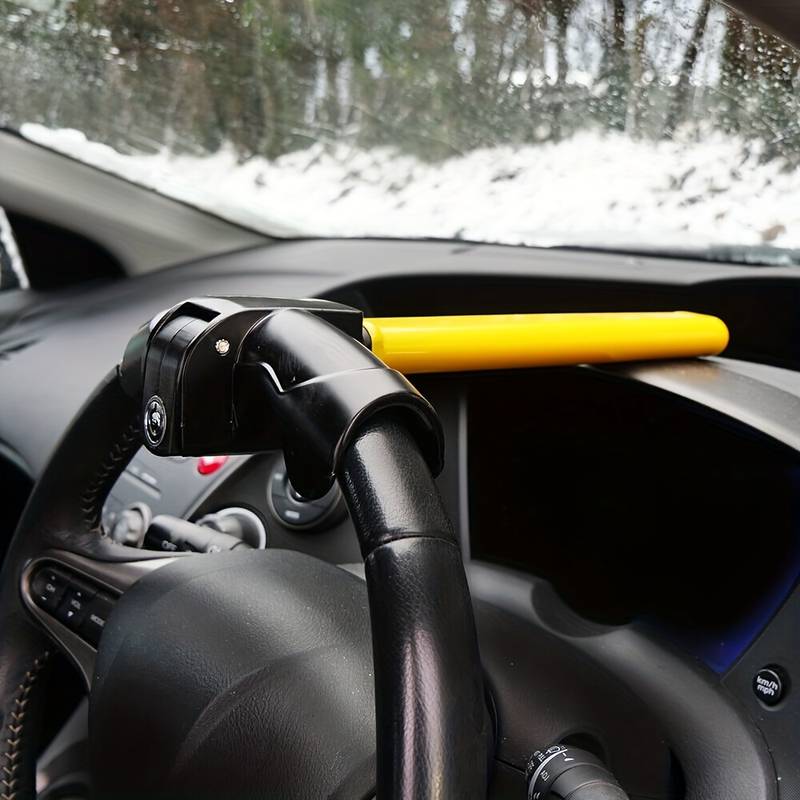 Antivol de volant universel en forme de barre, jaune haute visibilité
