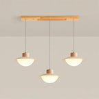 Pendant Lamp Metal and Wood PE Shade Dome Shape Minimalist - Neutralighting