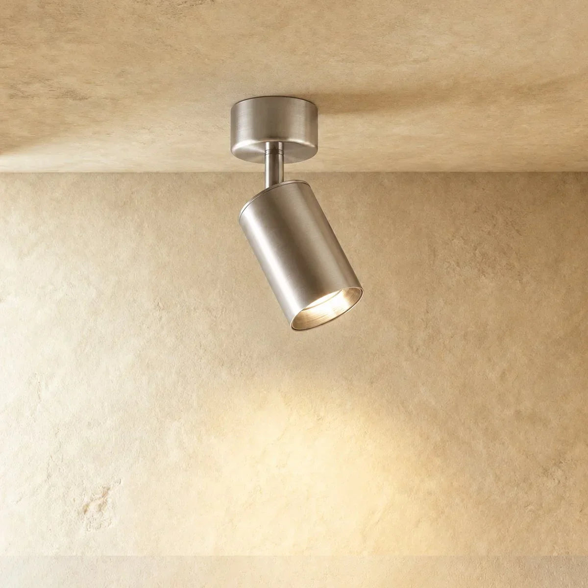 LumenArc Cylinder Surface Mount Spotlight Brushed Metal Finish