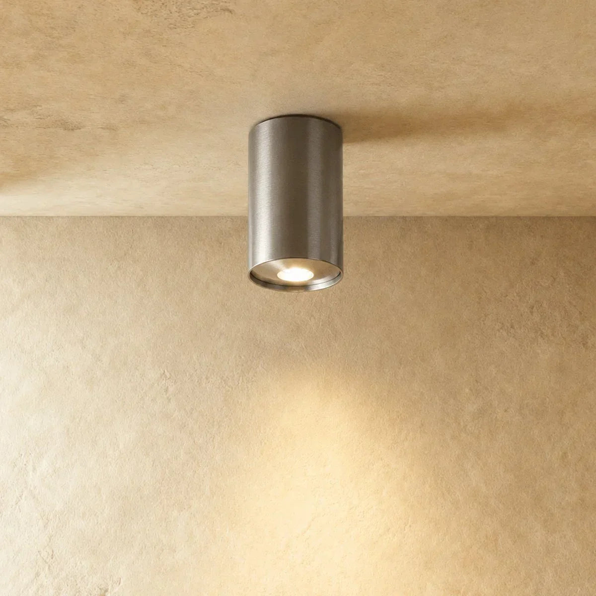 LumenArc Cylinder Surface Mount Spotlight Brushed Metal Finish