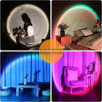 AuroraGlow LED-skrivebordslampe, solnedgangs-ambientelys i 16 farver med app og fjernbetjening