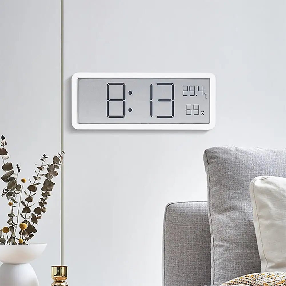 Large digital wall clock with LED display and climate sensor - Fioriscas