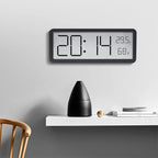 Large digital wall clock with LED display and climate sensor - Fioriscas