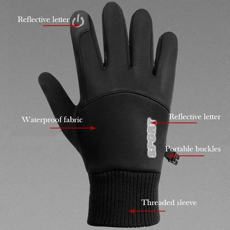Thermal touchscreen gloves with water protection and secure grip - Fioriscas