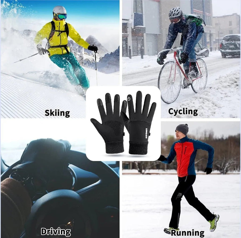 Thermal touchscreen gloves with water protection and secure grip - Fioriscas
