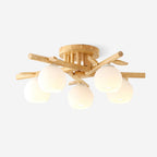 Ceiling Light Wood Body Glass Globes Organic Warm Minimalist - Neutralighting