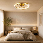 Opulent Crystal Ring Ceiling Lamp With Metal Frame And LED Lighting