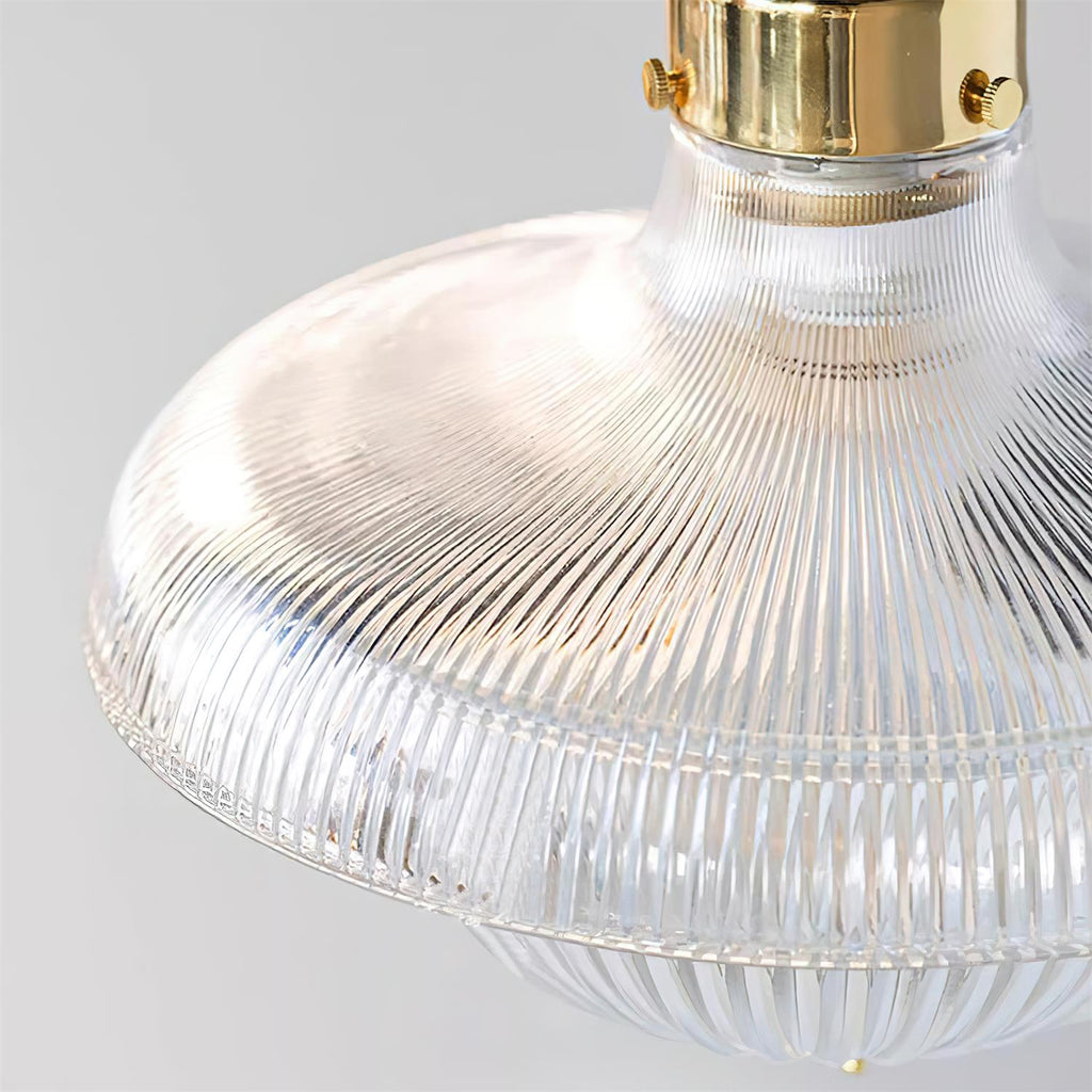 Lampada a sospensione Orvel in vetro trasparente rigato | Fioriscas