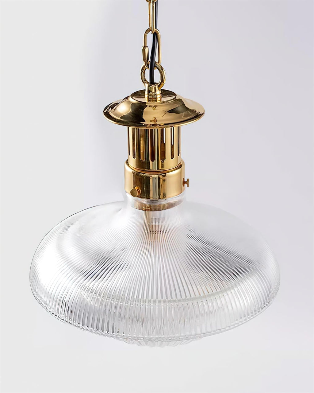 Lampada a sospensione Orvel in vetro trasparente rigato | Fioriscas