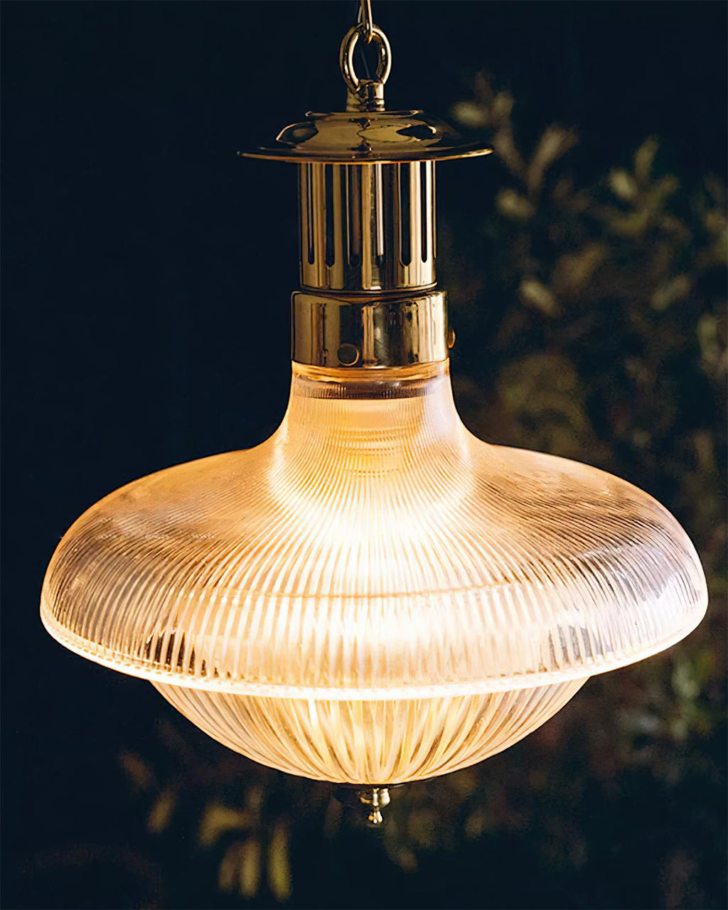 Lampada a sospensione Orvel in vetro trasparente rigato | Fioriscas