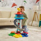 Kids Toy Car Playset With Slide Tower And Vehicle Garage