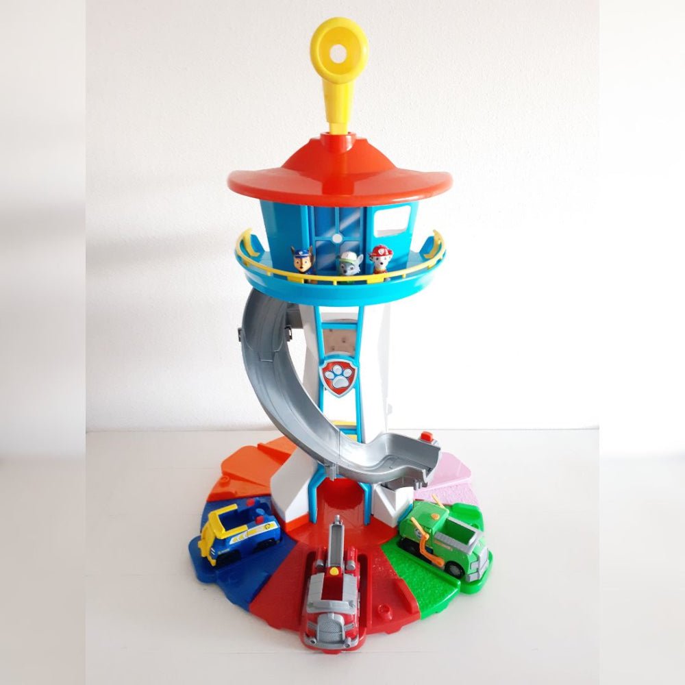Kids Toy Car Playset With Slide Tower And Vehicle Garage
