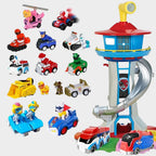Kids Toy Car Playset With Slide Tower And Vehicle Garage