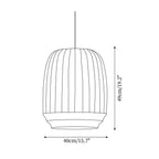 Suspension avec abat-jour en soie, tissu blanc à lignes verticales, style doux, moderne et minimaliste | Fioriscas