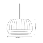 Suspension avec abat-jour en soie, tissu blanc à lignes verticales, style doux, moderne et minimaliste | Fioriscas
