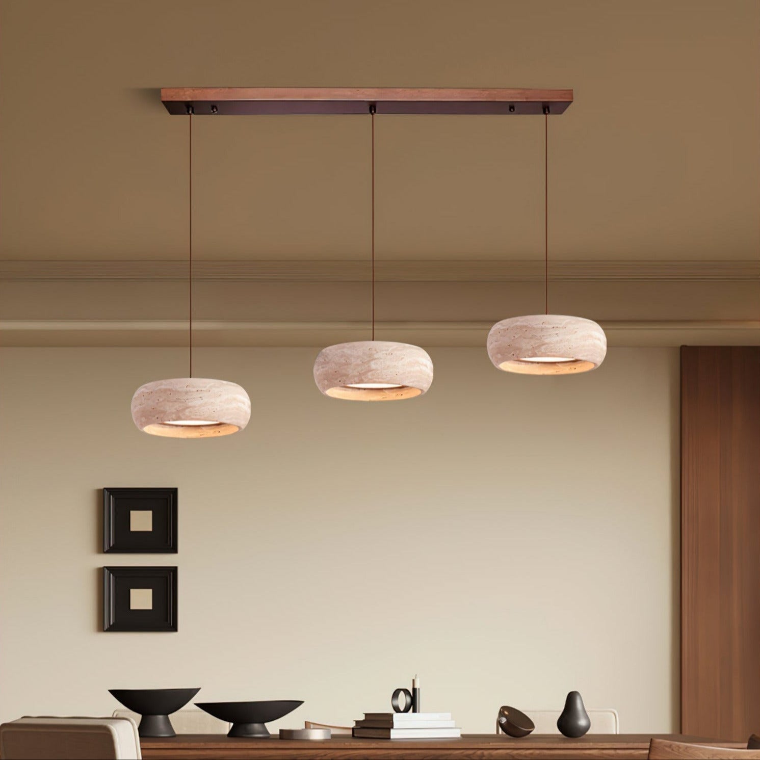 Ritta Donut-Shaped Pendant Lights Travertine | Fioriscas