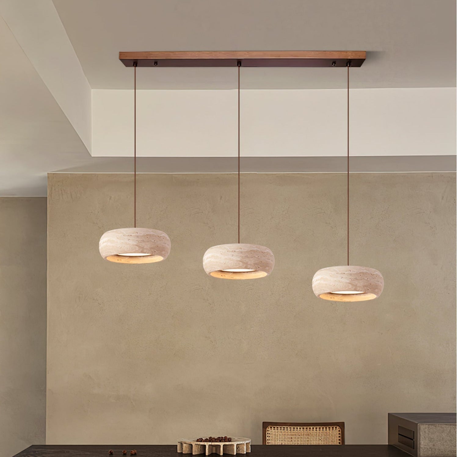 Ritta Donut-Shaped Pendant Lights Travertine | Fioriscas