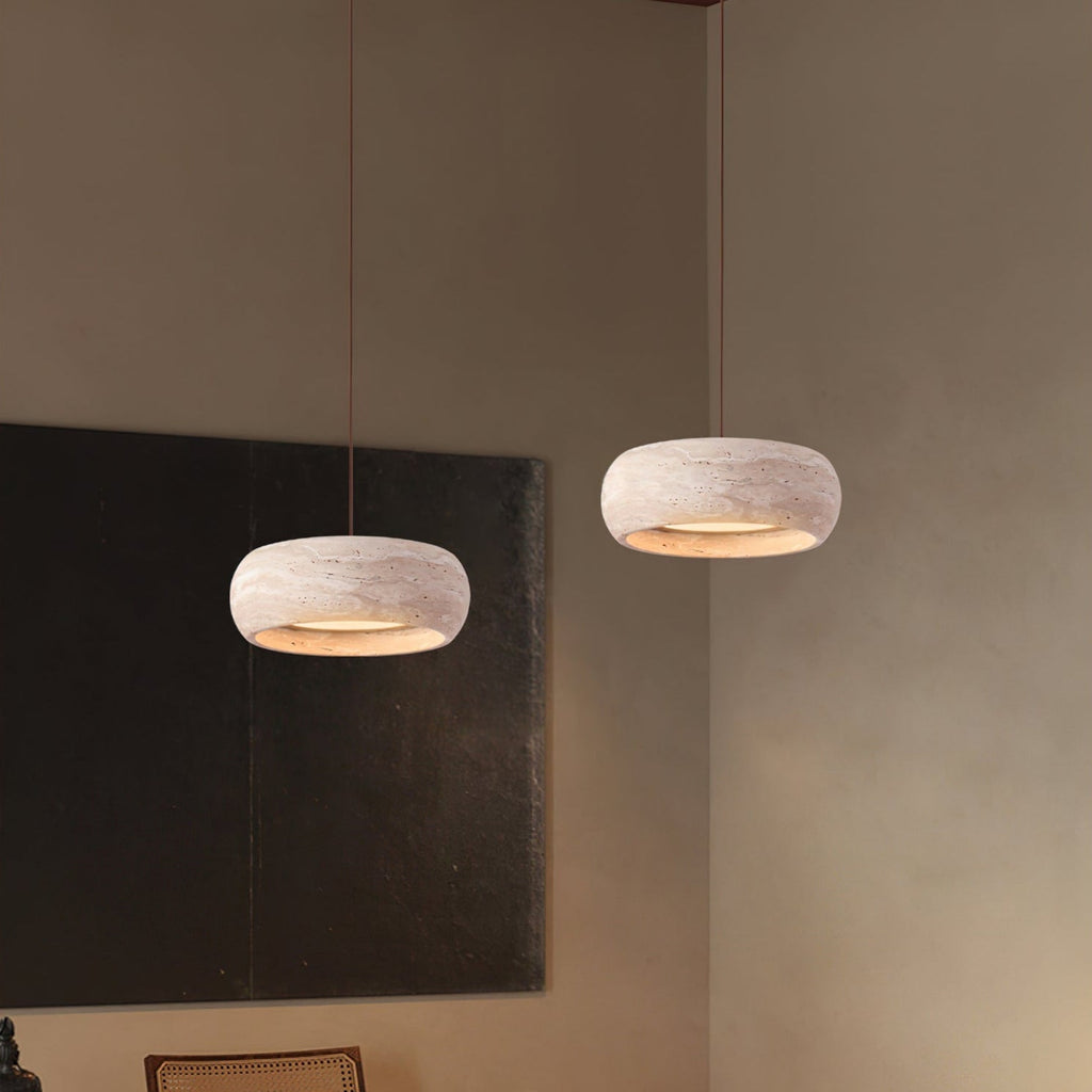 Ritta Donut-Shaped Pendant Lights Travertine | Fioriscas