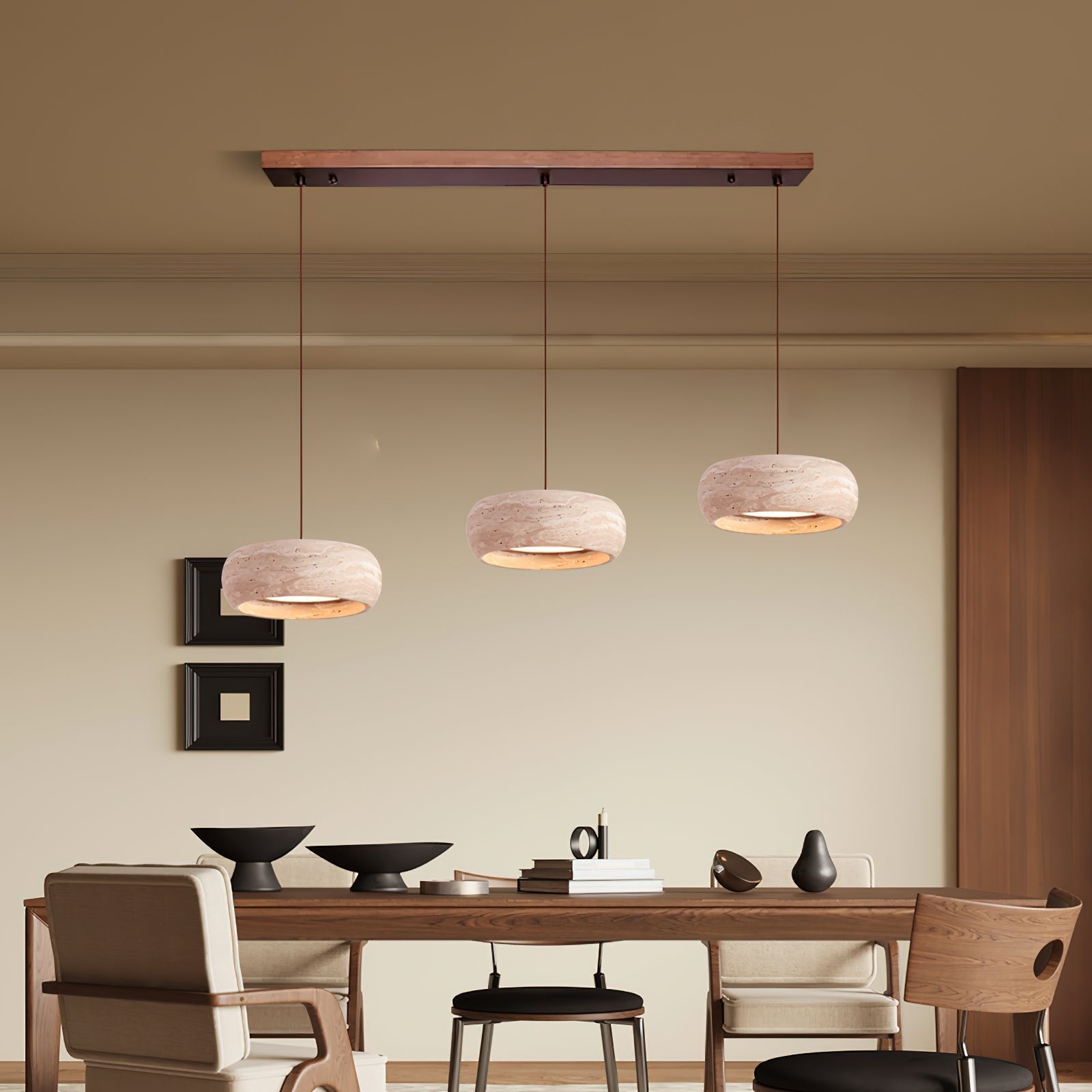 Ritta Donut-Shaped Pendant Lights Travertine | Fioriscas