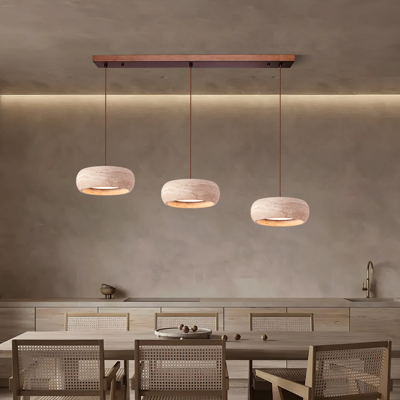 Ritta Donut-Shaped Pendant Lights Travertine | Fioriscas