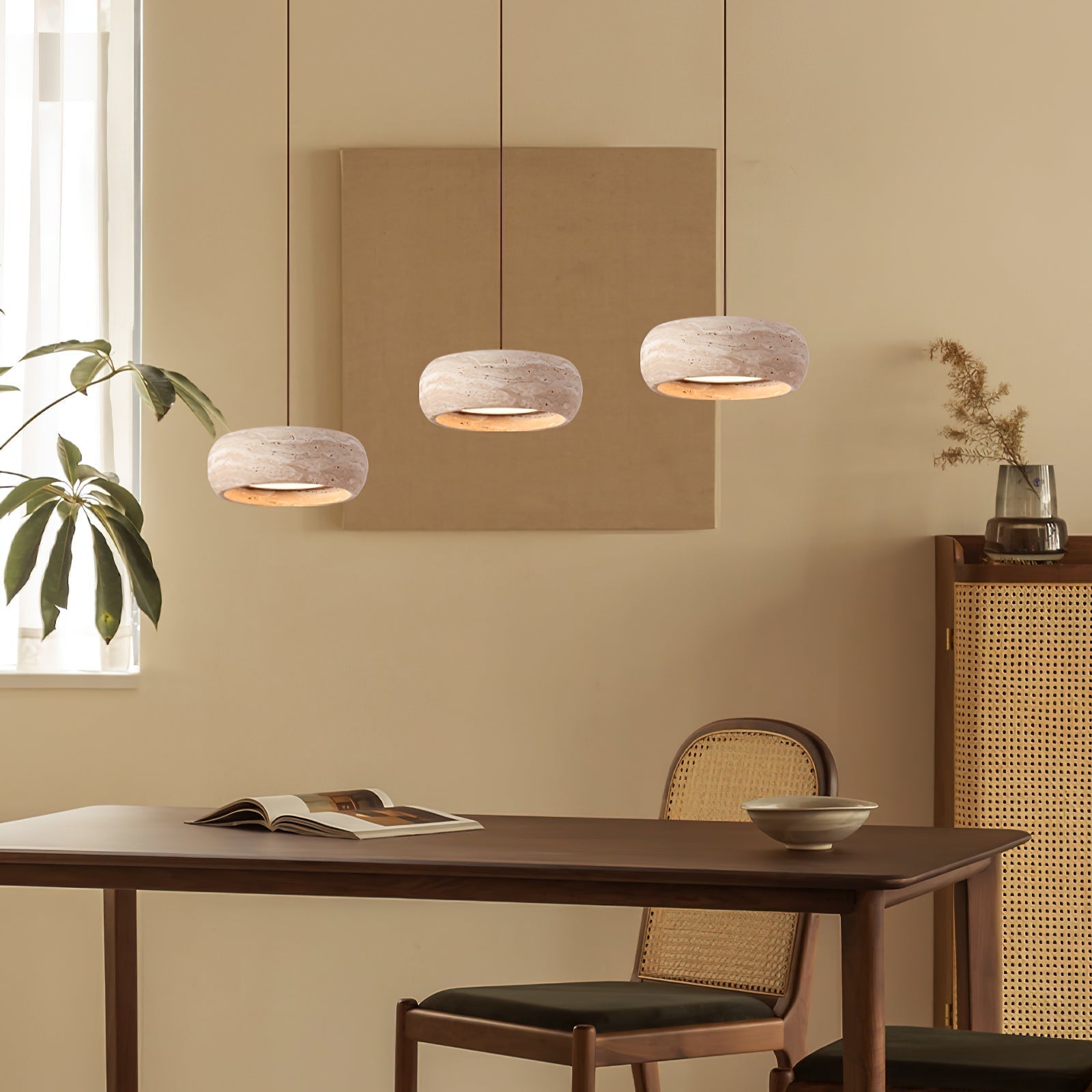 Ritta Donut-Shaped Pendant Lights Travertine | Fioriscas