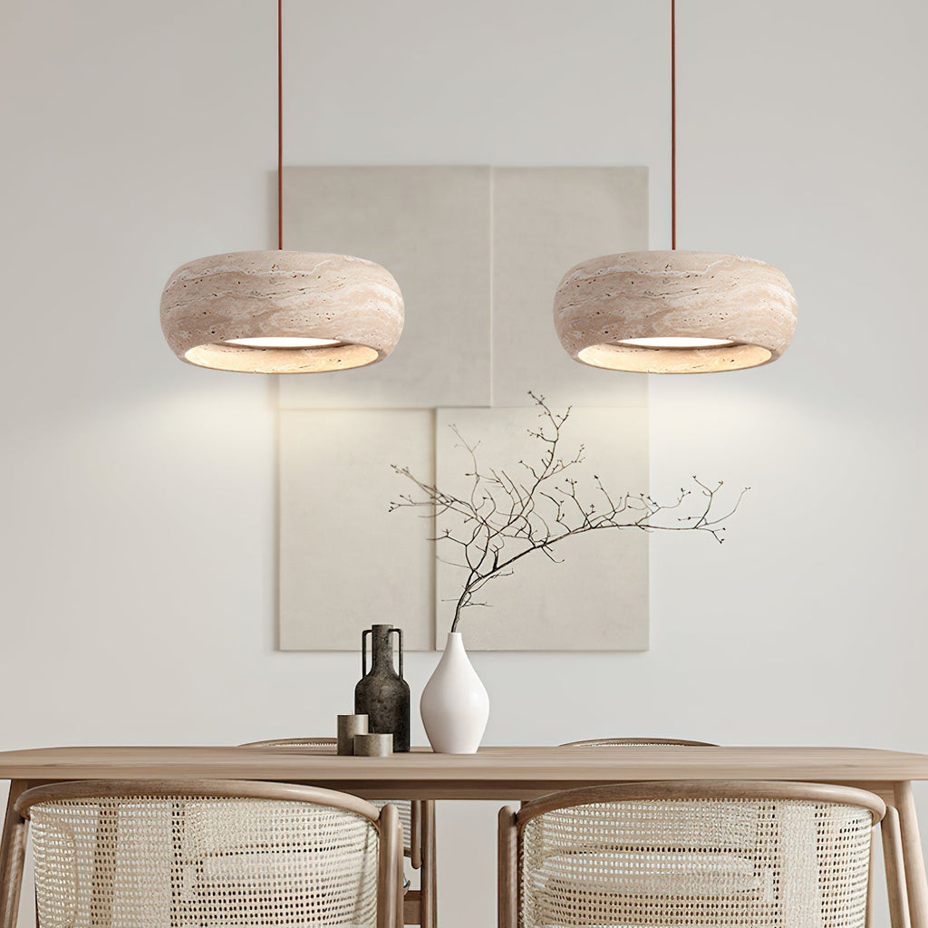 Ritta Donut-Shaped Pendant Lights Travertine | Fioriscas