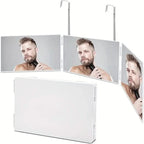 Foldable 3-way mirror with hook for make-up, hair styling & shaving - Fioriscas