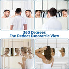 Foldable 3-way mirror with hook for make-up, hair styling & shaving - Fioriscas