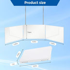 Foldable 3-way mirror with hook for make-up, hair styling & shaving - Fioriscas