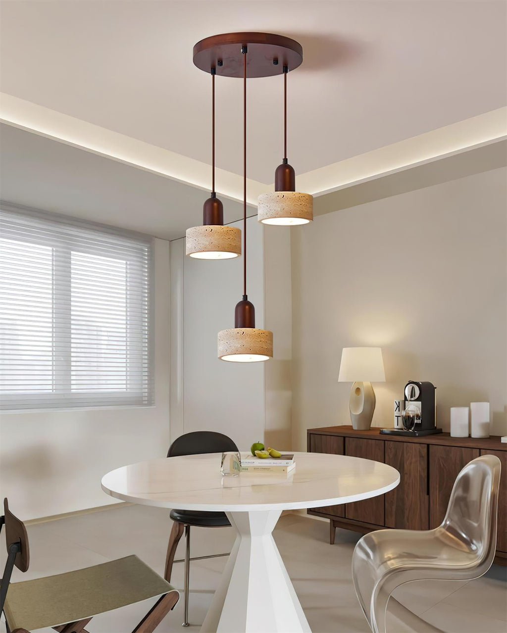 Lunara Multi-Licht Hanglamp Set Travertijn | Fioriscas