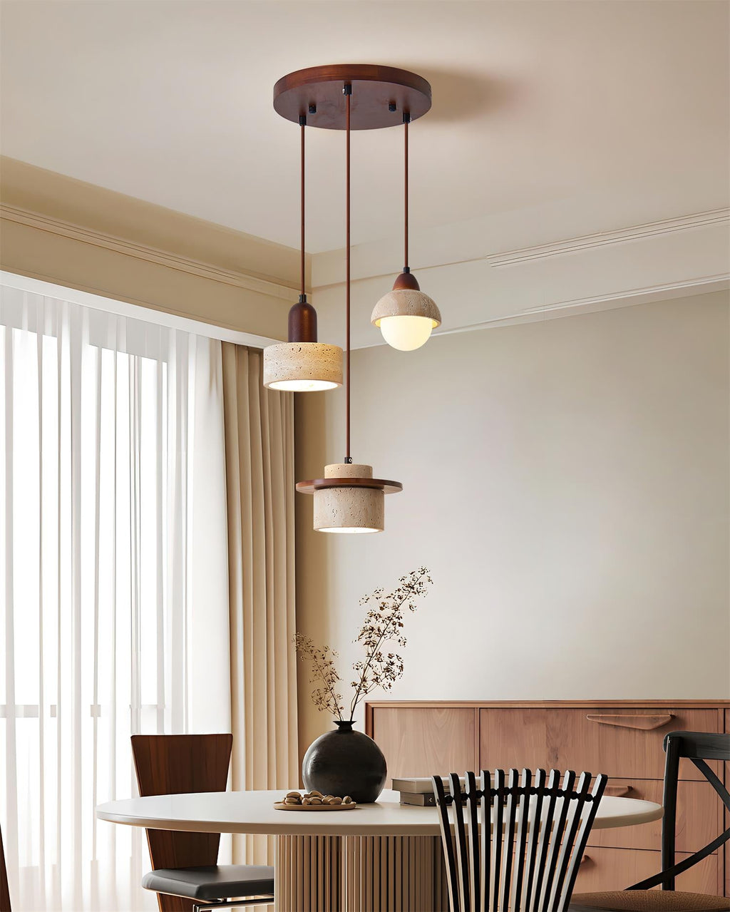 Lunara Multi-Licht Hanglamp Set Travertijn | Fioriscas