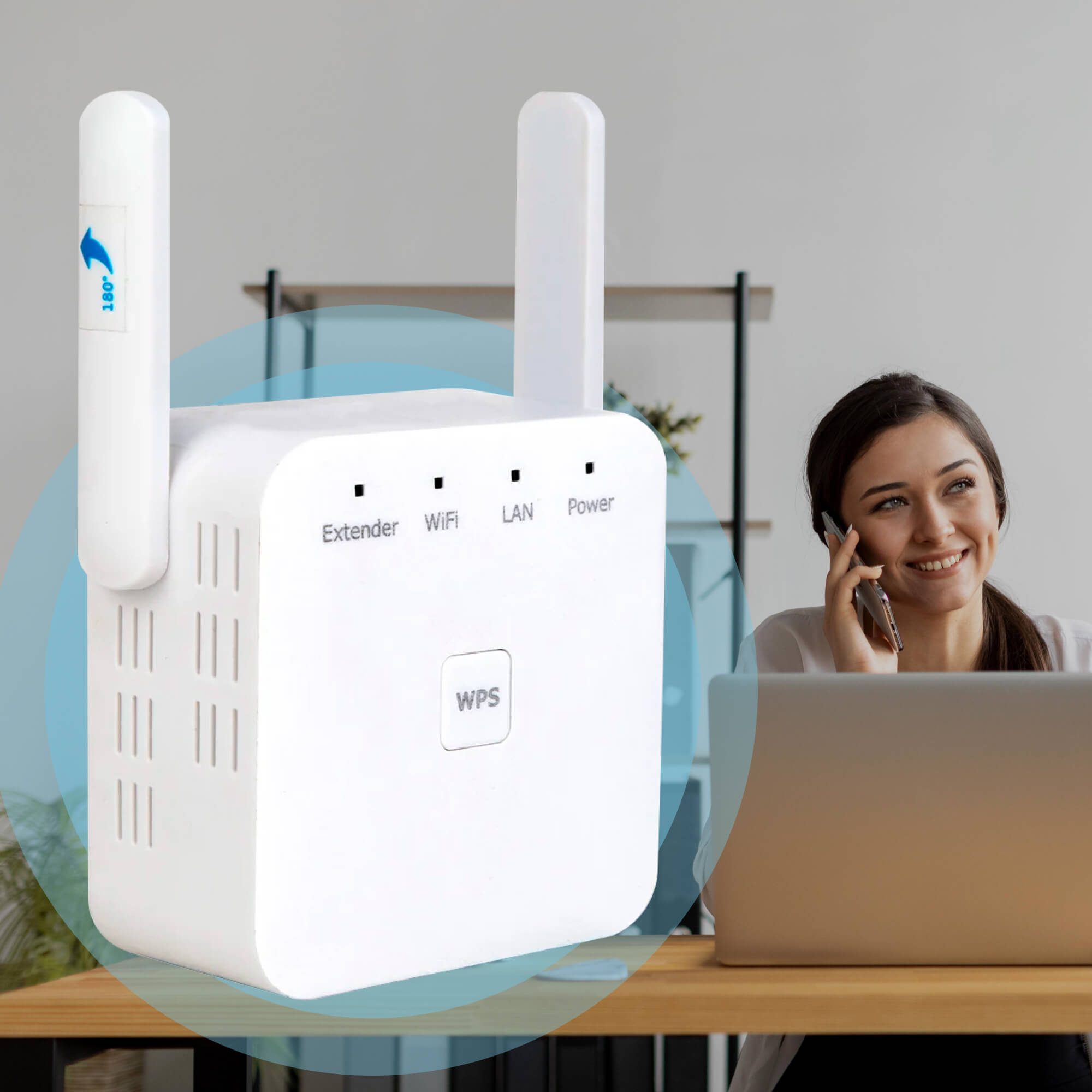 Dual-Band WiFi Range Extender For Home & Garden, AeroLink, Up to 1200 Mbps