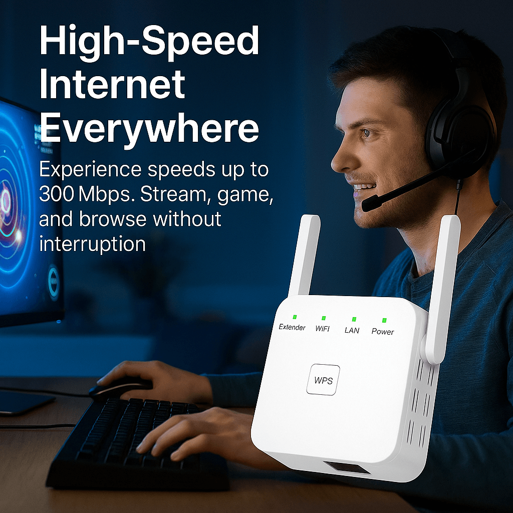 FluxWave X5 WiFi Signal Booster, 300 or 1200 Mbps Extender for UK Homes