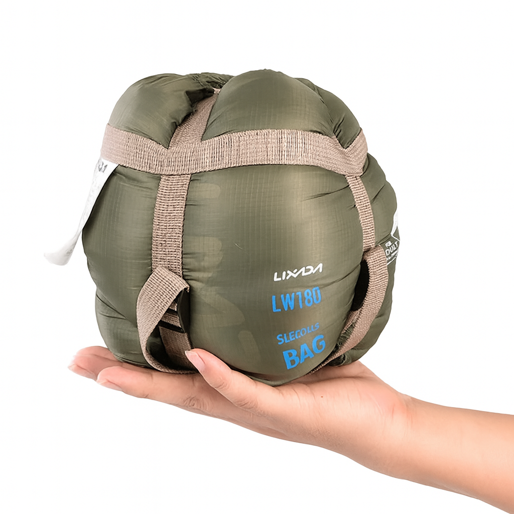 Ultralight Camping Sleeping Bag With Double-Sided Zipper, LyraLite