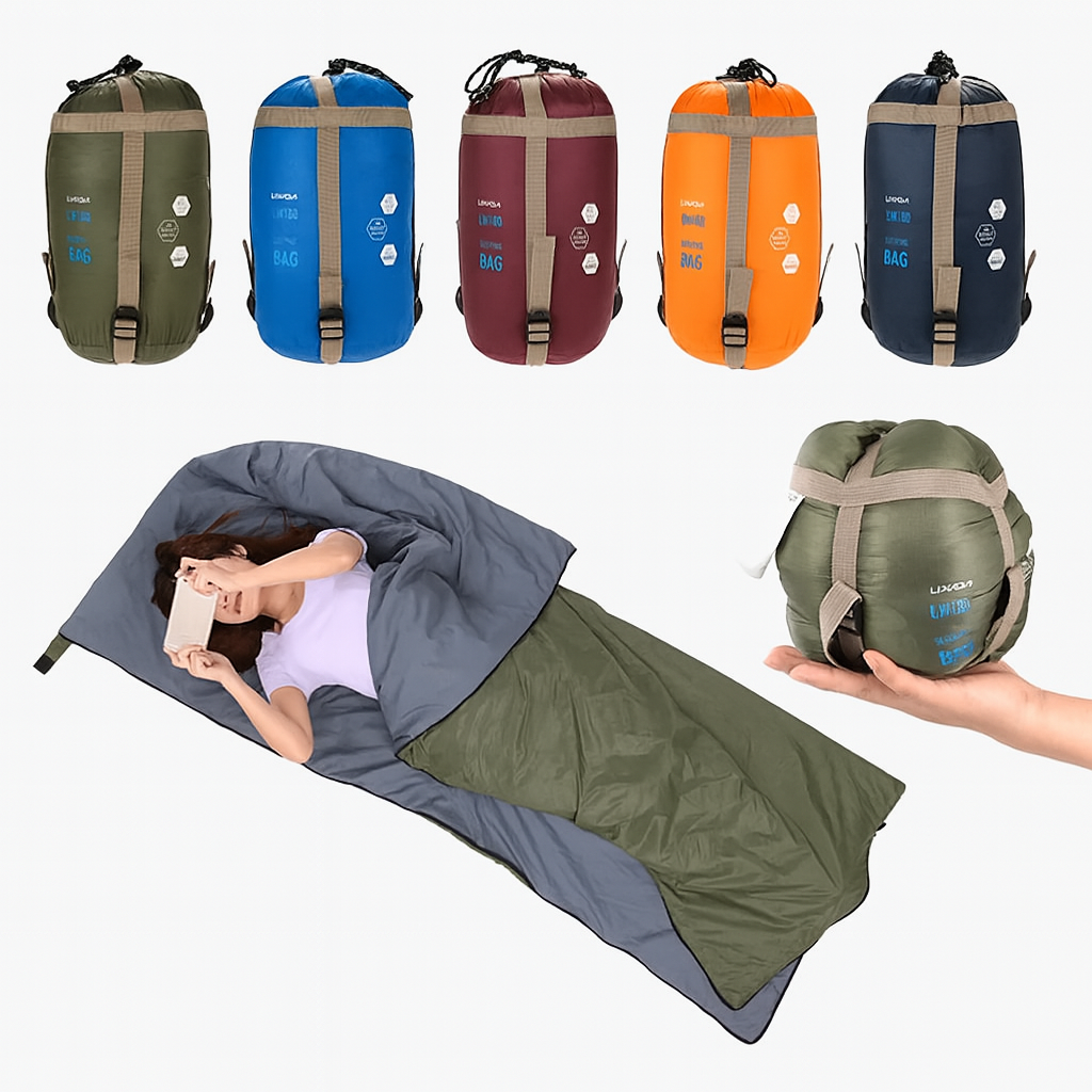 Ultralight Camping Sleeping Bag With Double-Sided Zipper, LyraLite