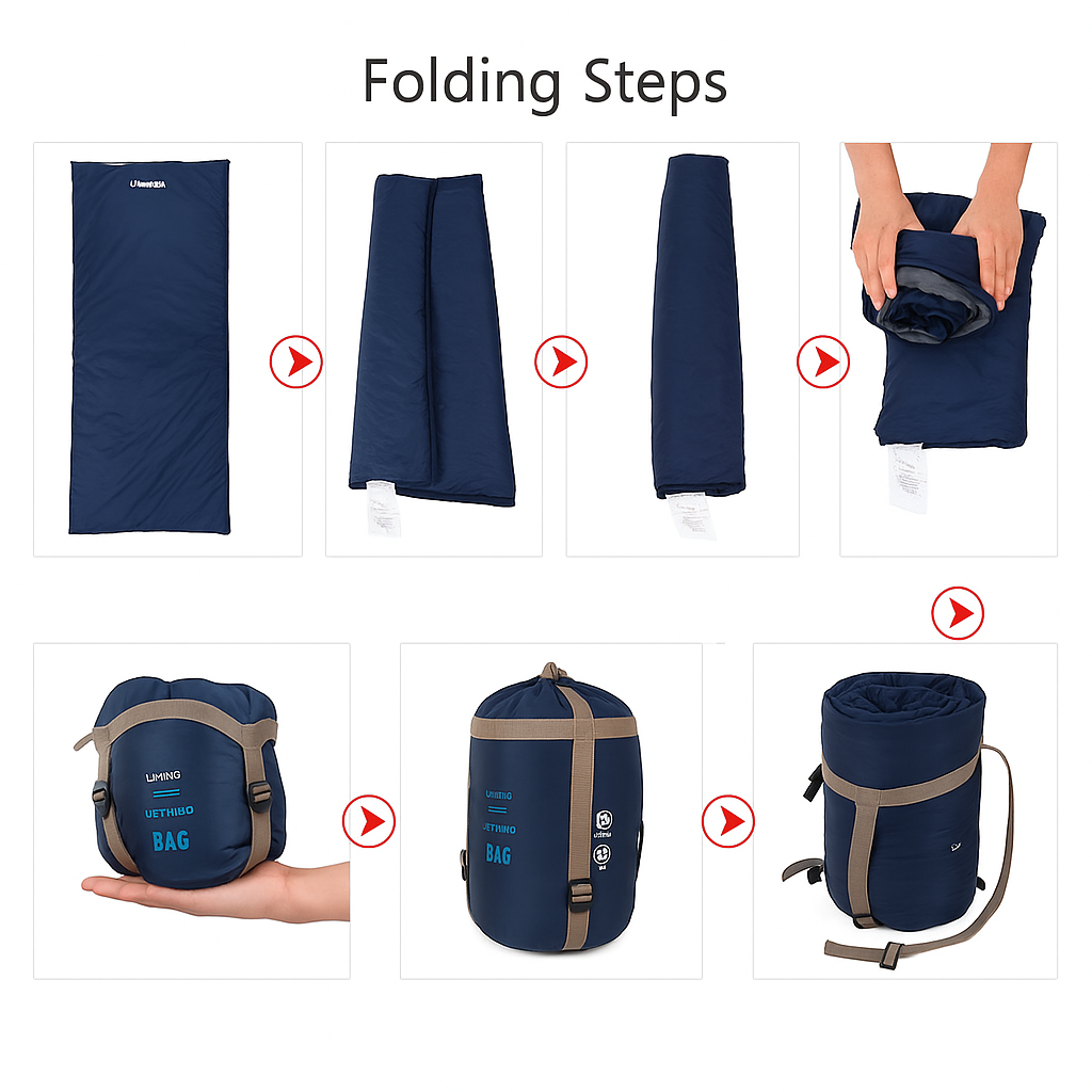 Ultralight Camping Sleeping Bag With Double-Sided Zipper, LyraLite