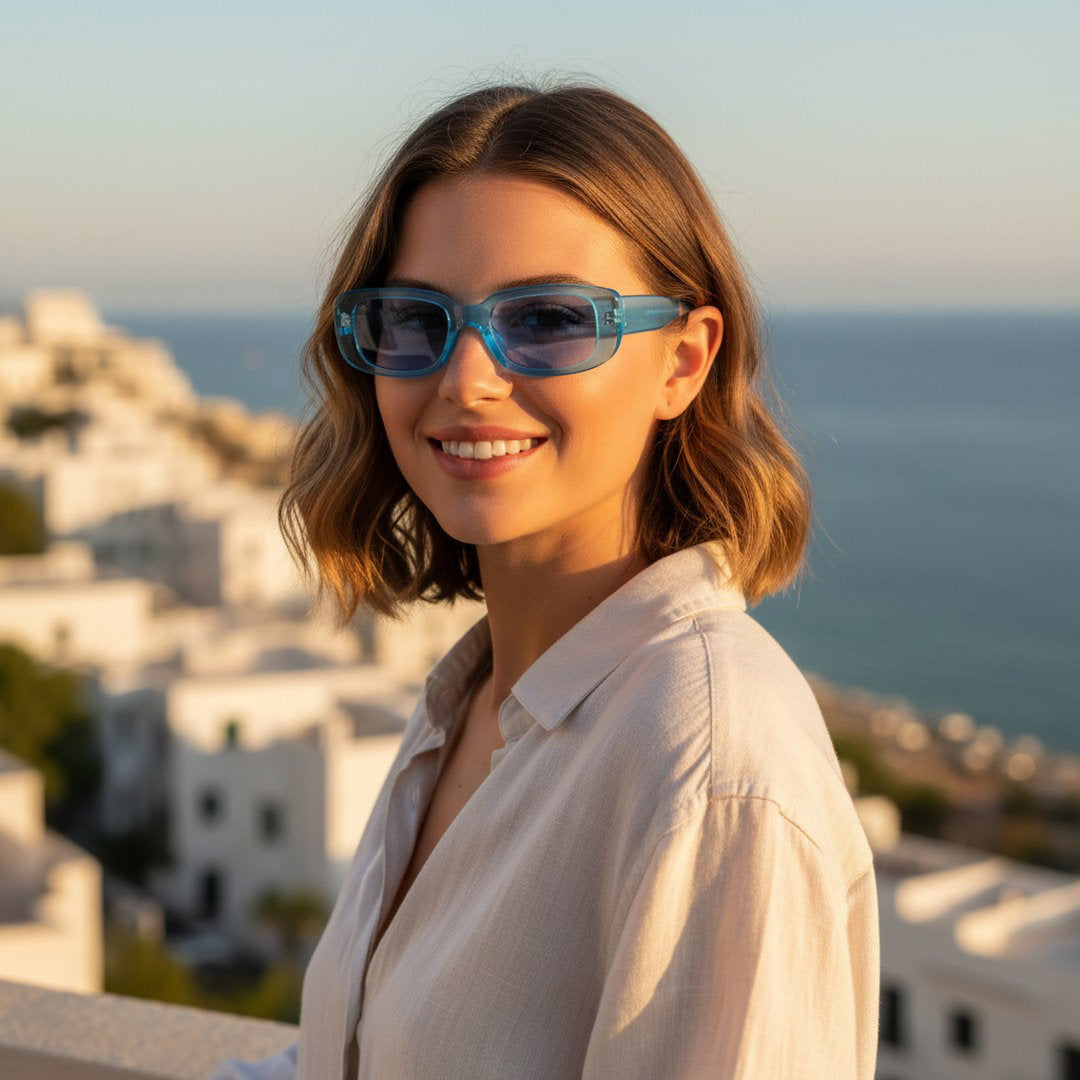 Unisex Retro Vintage Plastic Sunglasses With Rectangular Frame For Summer | Fioriscas