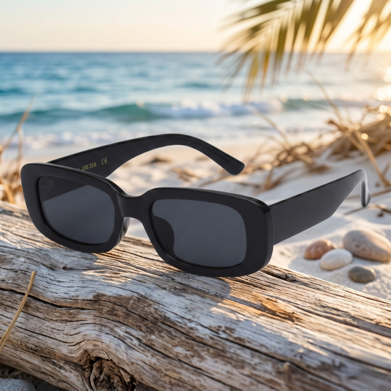 Unisex Retro Vintage Plastic Sunglasses With Rectangular Frame For Summer | Fioriscas