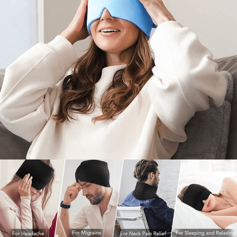 Masque contre les migraines et les maux de tête avec thérapie par le froid et la chaleur - Fioriscas