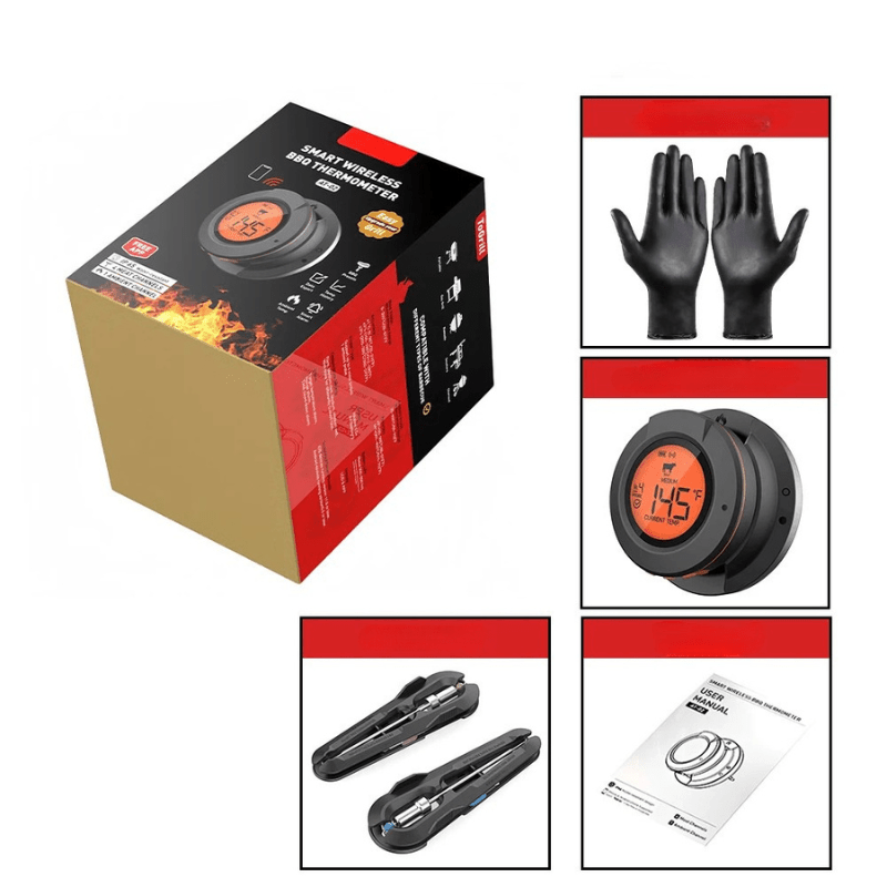 Thermomètre à viande sans fil pour barbecue et grill - Fioriscas