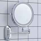 Lunicca LED Magnifying Wall Mirror, Rechargeable, Chrome Finish